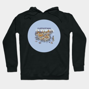 Constantinople, Byzantium city hand drawing illustration pin buttons Hoodie